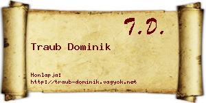 Traub Dominik névjegykártya